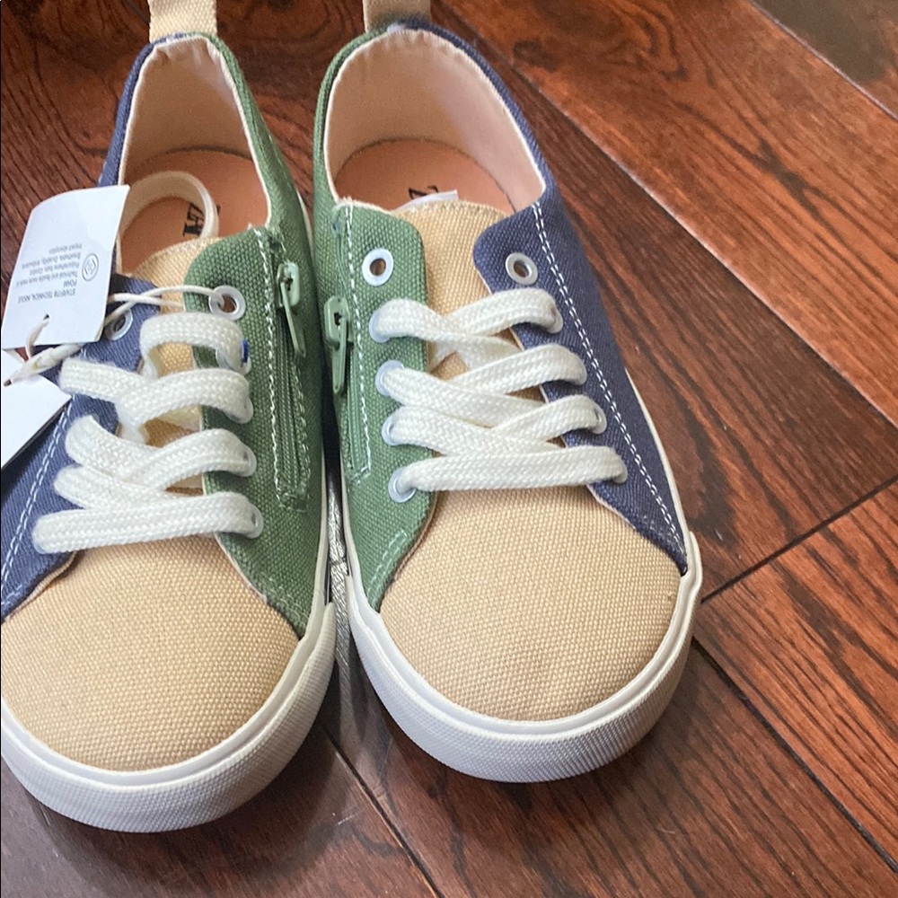 Zara Kids Sneakers - Green, Blue, and Tan